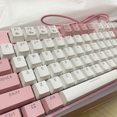 Bàn Phím Cơ Dare-U EK87 White Pink Led Gaming Red Switch (Hồng Trắng)