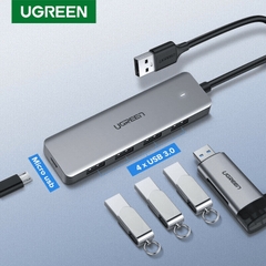Bộ chia Hub USB 3.0 sang 4 cổng màu xám Ugreen (50985)