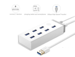 Bộ chia Hub USB 3.0 7 cổng kèm nguồn ngoài 12V tích hợp BC1.2 Ugreen (20296)