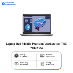 Laptop Dell Mobile Precision Workstation 7680 71023334 (Intel Core i7-13850HX | 16GB | 512GB | RTX 2000 Ada 8GB | 16 inch FHD+ | Ubuntu)