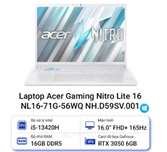 Laptop Acer Nitro Lite 16 NL16 71G 56WQ (NH.D59SV.001)