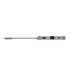 Hub chuyển Type 6 trong 1 PISEN NJ-TC12. HDMI+3xU3 + PD + RJ45.