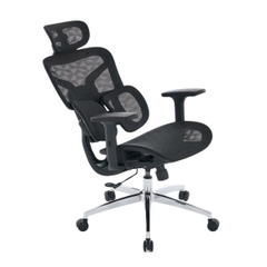 Ghế công thái học EDRA EEC226 (Full lưới, kê tay 3D, ngả 135°, đen)
