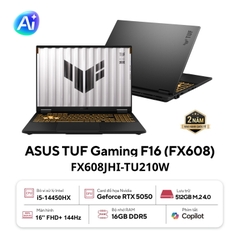 Laptop Gaming ASUS TUF Gaming F16 FX608JHI-TU210W (Core i5-14450HX, 16GB, 512GB, RTX 5050 8GB, 16