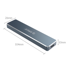 Hộp đựng ổ cứng SSD ORICO M.2 SATA Type C PVM2F-C3-GY-BP - Tốc độ 5Gbps.