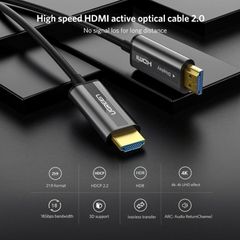 Cáp HDMI 2.0 Sợi Quang Dài 15M 4K@60Hz HDR Ugreen 50215