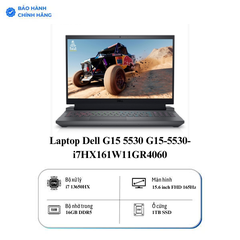 Laptop Dell G15 5530 G15-5530-i7HX161W11GR4060 (i7 13650HX/ Ram 16GB/ SSD 1TB/ RTX 4060 8GB/ Windows 11/ Office/ 1Y)