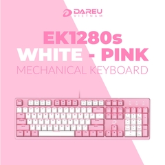 Bàn phím cơ Gaming DAREU EK1280s PINK-WHITE 104KEY