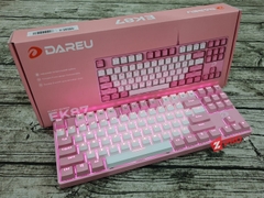 Bàn Phím Cơ Dare-U EK87 White Pink Led Gaming Red Switch (Hồng Trắng)