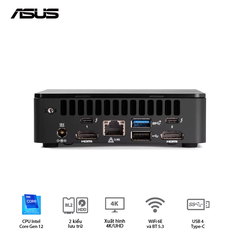 PC ASUS Intel NUC 12 Pro NUC12WSHi3-MR4100 (i3-1220P | DDR4 | Intel Iris Xe | Wi-Fi 6 | Bluetooth | Thunderbolt 4 | Support 8K ) - RNUC12WSHI30000)