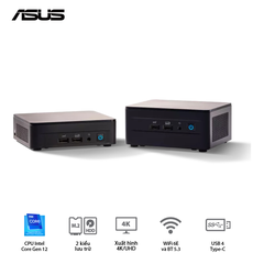 PC ASUS Intel NUC 12 Pro NUC12WSHi3-MR4100 (i3-1220P | DDR4 | Intel Iris Xe | Wi-Fi 6 | Bluetooth | Thunderbolt 4 | Support 8K ) - RNUC12WSHI30000)