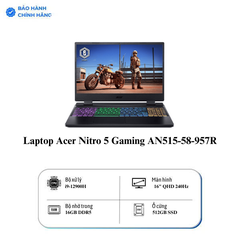Laptop Acer Nitro 5 Gaming AN515-58-957R i9 12900H/16GB/512GB/15.6