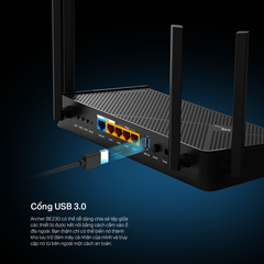 Router Wi-Fi TP-Link Archer BE230 (Wi-Fi 7, BE3600, băng tần kép, 2 cổng 2.5Gbps, USB 3.0)
