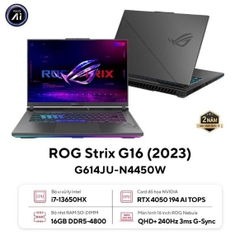 Laptop ASUS ROG Strix G16 G614JU-N4450W (Intel Core i7-13650HX | RTX4050 | 16 inch QHD+ | 16GB | 1TB | Win 11 Home | Xám)