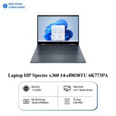 Laptop HP Spectre x360 14-ef0030TU 6K773PA (Core i7-1255U | 16GB | 1TB | Intel® Iris® Xᵉ | 13.5 inch 3K2K - cảm ứng | Windows 11 Home | Nocturne Blue