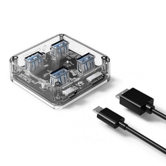Bộ chia USB HUB 4 cổng Orico USB 3.0 trong suốt MH4U-U3-03