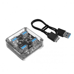 Bộ chia USB HUB 4 cổng Orico USB 3.0 trong suốt MH4U-U3-03