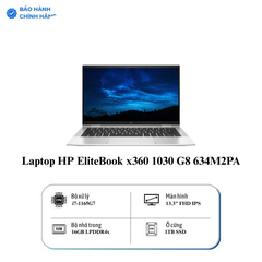 Laptop HP EliteBook x360 1030 G8 634M2PA (Core i7-1165G7 | 16GB | 1TB | Intel Iris Xe | 13.3 inch FHD | Cảm ứng | Win 11 Pro | Bạc)