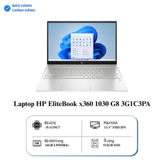 Laptop HP EliteBook x360 1030 G8 3G1C3PA (Core ™ i5-1135G7 | 16GB | 512GB | Intel® Iris® Xe | 13.3 inch FHD | Cảm ứng | Win 10 Pro | Bạc)