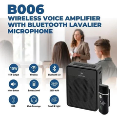 Loa trợ giảng không dây WinBridge B006 (15W, Bluetooth, Microphone cài áo)