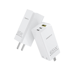 Sạc nhanh Laptop 3 cổng - PISEN Pro GaN 65W 2C1A , white