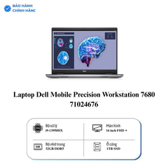 Laptop Dell Mobile Precision Workstation 7680 71024676 (Intel Core i9-13950HX | 32GB | 1TB | RTX2000 Ada 8GB | 16 inch FHD + | Win 11 Pro)