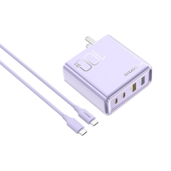 Sạc Laptop , Bộ sạc nhanh 100W 4 cổng 2C2A Crystal - PISEN PRO Crystal 100W GaNPro