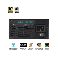 Hình ảnh chụp sản phẩm Thông số kỹ thuật Nguồn Mini SFX-L Asus ROG Loki SFX-L 850W Platinum (ATX 3.0/PCIe Gen 5.0 /Full Modular/Màu Đen Bạc)