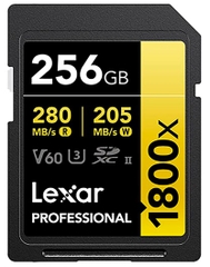Thẻ nhớ SDXC Lexar Professional 1800x UHS-II U3 256GB 280MB/s GOLD Series LSD1800256G-BNNNG