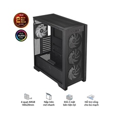 Vỏ Case Asus TUF Gaming GT302 ARGB Black (eATX/Full Tower/ Màu Đen/BTF)