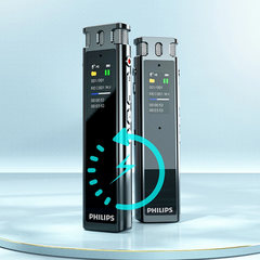 Máy ghi âm Philips VTR5260 (32GB, khử tiếng ồn, chuyển giọng nói thành văn bản, Bluetooth, màn hình màu HD, đen)