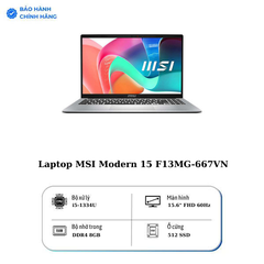 Laptop MSI Modern 15 F13MG-667VN (Core™ i5-1334U | 8GB | 512GB | Intel UHD Graphics | 15.6inch FHD 60Hz | Win 11 | Bạc
