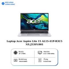 Laptop Acer Aspire Lite 15 AL15-41P-R3U5 NX.J53SV.001 (AMD Ryzen 7 5700U |16GB | 512GB | AMD Radeon | 15.6 inch FHD 60Hz | Win 11 | Bạc)