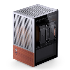 Vỏ Case JONSBO T6 (Mini-ITX, Nhôm 3mm, Gỗ, GPU 215mm, Black/Silver)