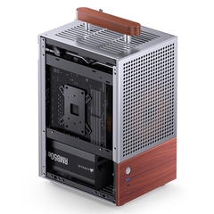 Vỏ Case JONSBO T6 (Mini-ITX, Nhôm 3mm, Gỗ, GPU 215mm, Black/Silver)