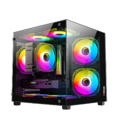 Thùng máy Magic AquaM Elite 2025 M-ATX màu đen sẵn 3 Fan
