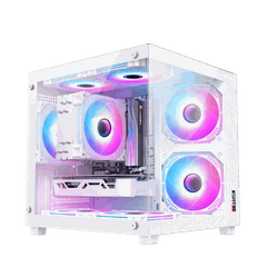 Thùng máy Magic AquaM Elite 2025 M-ATX màu trắng sẵn 3 Fan