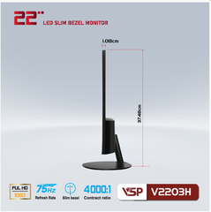 Màn Hình VSP V2203H LED Full Viền 75Hz Đen