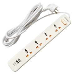 Ổ CẮM ĐIỆN 3 CHẤU 2 CỔNG USB PHILIPS SPN6248WB