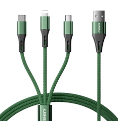Cáp 3 đầu - PISEN FAST 3-in-1 (Lightning/Type-C/Micro ) braided 1500mm