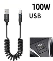 Cáp lò xo bán TRONG SUỐT Lightning A2C - PISEN TPU Spring (A-L) 1200mm