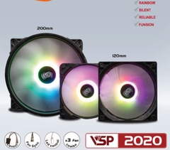 Bộ 3 Fan Led RGB VSP 2020 (Fan theo case ES6 và ES7, 1Fan 20cm và 2Fan 12cm)