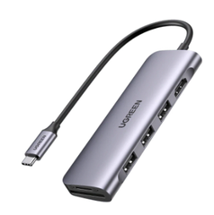 Ugreen 20956A USB type C sang 1 x HDMI 4K30Hz + 3 x USB3.0 + TF + SD Bộ chuyển 6in1 CM511 20025124