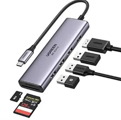 Ugreen 60383 4K 60Hz hdmi + 3x usb3.0 + card reader bộ chuyển hub Usb Type C Multifunction Adapter CM511 20060383