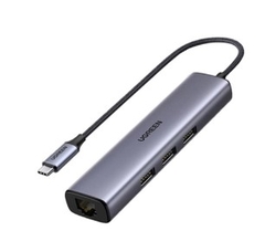Ugreen 20932 5 trong 1 USB type C ra Usb3.0 + Rj45 1000M gigabits Ethernet + Pd Adapter CM475 20020932