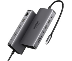 Ugreen 15965 Hub 2 × HDMI 8k30hz - 4K60Hz + 2 × USB-A 3.2 + USB-C 3.2 + USB-A 3.0 + gigabits RJ45 + SD + TF + 3.5mm + PD Bộ chuyển đổi USB type C CM681 20015965