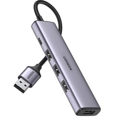 Hub chia USB 3.0 Type-A ra 4 cổng USB 3.0 tốc độ 5Gbps dây bọc dù vỏ nhôm Ugreen 20805
