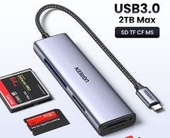 Ugreen 15307 cổng USB type C 3.1 đọc TF + SD + MS + CF tốc độ cao 5Gbps - Đầu đọc thẻ nhớ hỗ trợ đọc nhiều thẻ cùng lúc CM627 20015307