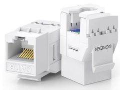Đầu nối mạng RJ45 âm tường 180 độ cho dây mạng Cat6 Ugreen 30844 cao cấp