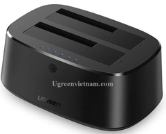 Ugreen 50857 USB 3.0 đế gắn 2 ổ cứng max 16tb có 2 khay ra SATA EU CM198 20050857